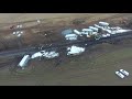 Huge Norfolk Southern Train Derailment Aftermath From Above!