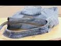 How to Make Your Own Denim Bag with Zipper Out of Old Jeans | Bag Tutorial | UPCYCLE