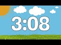 12 Minute Cute Calm Summer Classroom Timer (No Music, Happy Harp Alarm at End)