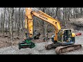 Setting up an excavator mulcher