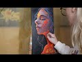 Abstract portrait painting tutorial - painting with acrylics