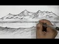 How to Make Mountains Drawing / Mountains Drawing / Drawing With Black Pen