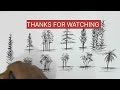 11Different Types Of Trees Drawing /How To Make Trees/Drawing Tutorial/How To Draw