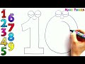 Learn 1 to 10 Numbers Glitter Drawing, Painting and Coloring for Kids & Toddlers | Learning #285