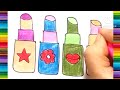 Lipstick drawing# how to draw a beautiful lipstick set# drawing and coloring easy step for beginners