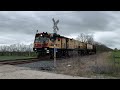 Train Flashes Through RR Crossing & Look What Happens Next!  Brand New Gondola Cars, Loram Grinder!