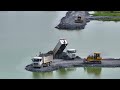 Incredibles SHANTUI Bulldozer Leveling Land & SHACMAN DONGFENG Truck Dumping Land Making New Road
