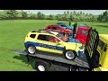 TRANSPORTING ON DIY  BRIDGE COLORED POLICE CARS ON MAN TRUCKS ! Farming Simulator 22 #4