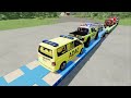 TRANSPORTING CARS, AMBULANCE, POLICE CARS, FIRE TRUCK, MONSTER TRUCK OF COLORS! WITH TRUCKS! - FS 22