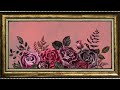 Goth Style Floral Border With Dark Watercolor Roses | Screensaver, TV Display, Wall Display 1Hr.