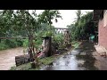 Heavy rain in rural Indonesia, beautiful riverside village || fell asleep because of the rain