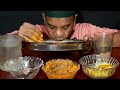 EATING WATER RICE, BEEF CURRY, POTATO VORTA, POTATO CURRY, ONION, RED CHILLI MUKBANG EATING SHOW.