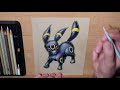 How to Draw Umbreon Pokemon with Prismacolor Pencils