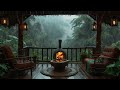 Nature's Symphony| Rainfall and Fire in the Forest for Restful Sleep