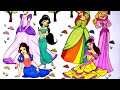Disney Coloring Page Compilation MLP Anna Elsa Cinderrella Ariel Rapunzel Snow White Jasmine Aurora