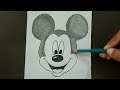 How to draw Mickey Mouse in easy way|Pencil sketch tutorial for beginners|I recreated@cizimhobimiz