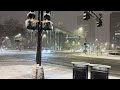 Downtown Minneapolis: Night Walk During a Snowstorm 4K |  Hennepin Ave and Nicollet Mall 2024