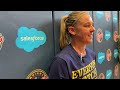 Indiana Fever guard Caitlin Clark and head coach Christie Sides speak with media on July 30, 2024.