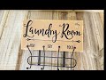 Dollar Tree DIY ORGANIZATION Craft for UNDER $5.00 using wood blank and wall stickers