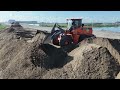 Fantastic​​ Project. Filling sand Team loader Landslides continue to fall into the water& DumpTrucks