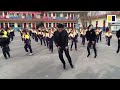Chinese school principal teaches students shuffle dance during break