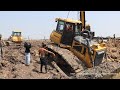 Amazing Expertly Technique Skills SHANTUI BULLDOZER Falling Into The Water Help Heavy Crean Success