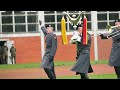 German honor formation marches in with marching music (regimental salute) - pledge of allegiance