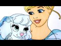 Coloring Pages CINDERELLA and Pet Coloring Book Videos For Children Learning Rainbow Colors