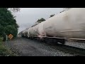 CSX 4045 Leads 4018 and a Caboose South to Frontier Yard