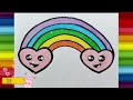 Easy drawing rainbow 🌈 with heart ❤️ ||Easy drawing for kids
