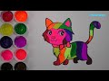 Como Dibujar y Colorear Un Gato de Arco Iris - Dibujos Para Niños - Learn Draw / FunKeep