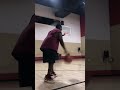 Hooping at the gym and having fun