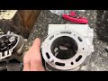 Inside a  Pro Supercross and Motocross yz250 engine and cylinder.