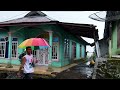 Heavy rain in a beautiful mountain village||black clouds and cold weather