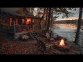 Lakefront on Sunset Summer with Relaxing Fire Pit & Lakeshore Water Sounds