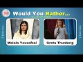 Would You Rather? Famous Celebrities Edition  🚗❤️🍟 Bright Brainz