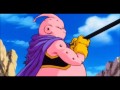 DBZ-Dabura stabs Majin Buu with a spear.