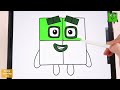 How To Draw Numberblocks - easy drawing, coloring pages