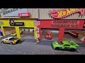 DIY Hot Wheels Race Track Pit Lane Garages Diorama