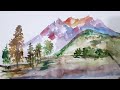 Watercolor Landscape Painting/How To Paint Watercolor Painting/Step By Step