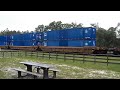 RUNNING MEET! Rainy CSX Box Trains @ Folkston Funnel, GA 7/14/16