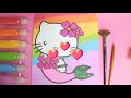 Sand Painting | Hello Kitty Mermaid |Learn Colors |Drawing & Coloring |Video for Kids |PINK GIRL