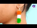 Tricolour Paper flower, Badge, Bracelates & earring craft ideas | Independence Day Craft | Artkala