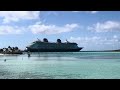 Disney Cruise Ambient Windows - Disney Dream view from Castaway Cay - 5 mins.