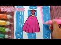 Glitter Princess Dress Coloring and Drawing |Learn Colors ,Toddlers |PINK GIRL