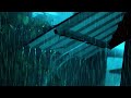 Rain on Tin Roof Sounds for Sleeping | Strong Rain & Mighty Thunder on Stormy Night | Rain Ambience