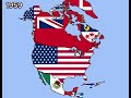 The History of North America Map With Flags - Every Year: 1496-2023
