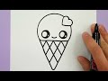 HOW TO DRAW A CUTE ICE CREAM WITH A LOVE HEART CUTE AND EASY - BY Rizzo Chris