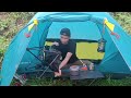 solo camping heavy rain and storms, sleeping in a tent is very comfortable and relaxing, asmr