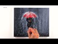 Girl Walking in the Rain | Rain Acrylic Painting | painting for beginners